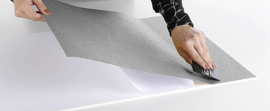 Dekoration Deco-Woerner  | Glitzer-Folie Selbstklebend Platinsilber 50 Cm X 5 M Rolle