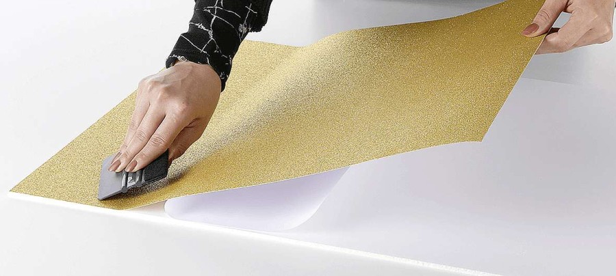 Dekoration Deco-Woerner  | Glitzer-Folie Selbstklebend Gold 50 Cm X 5 M Rolle