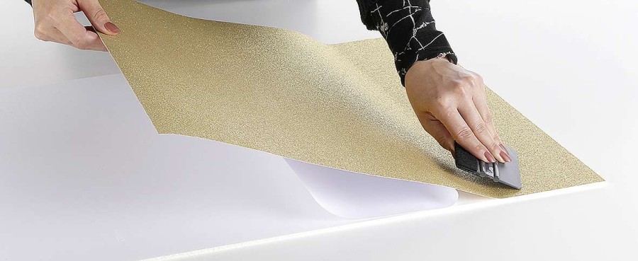 Dekoration Deco-Woerner  | Glitzer-Folie Selbstklebend Champagner 50 Cm X 5 M Rolle